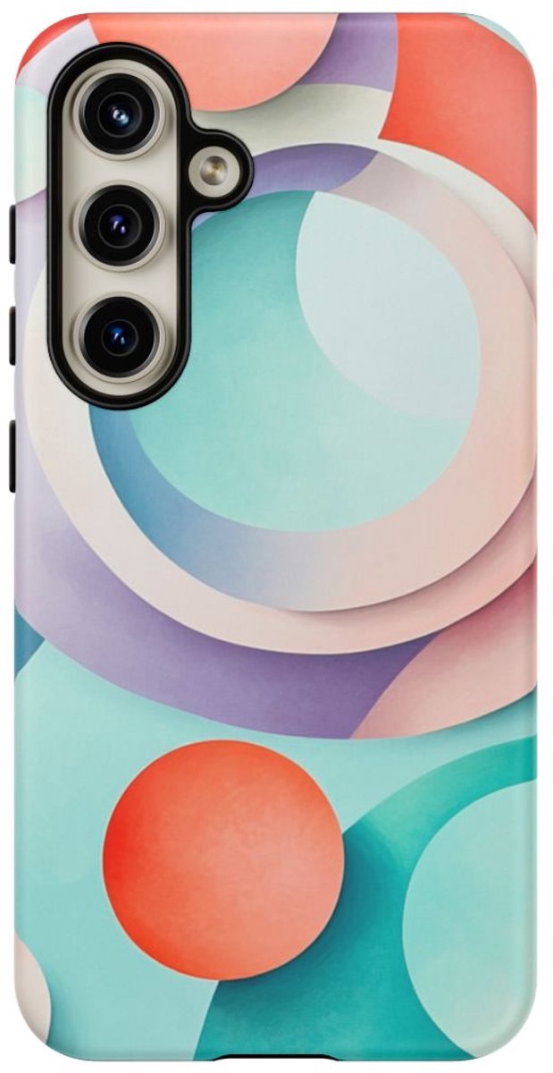 3D Pastel Cirkels Abstracte Kunst – Telefoonhoesje Geschikt voor Galaxy S24