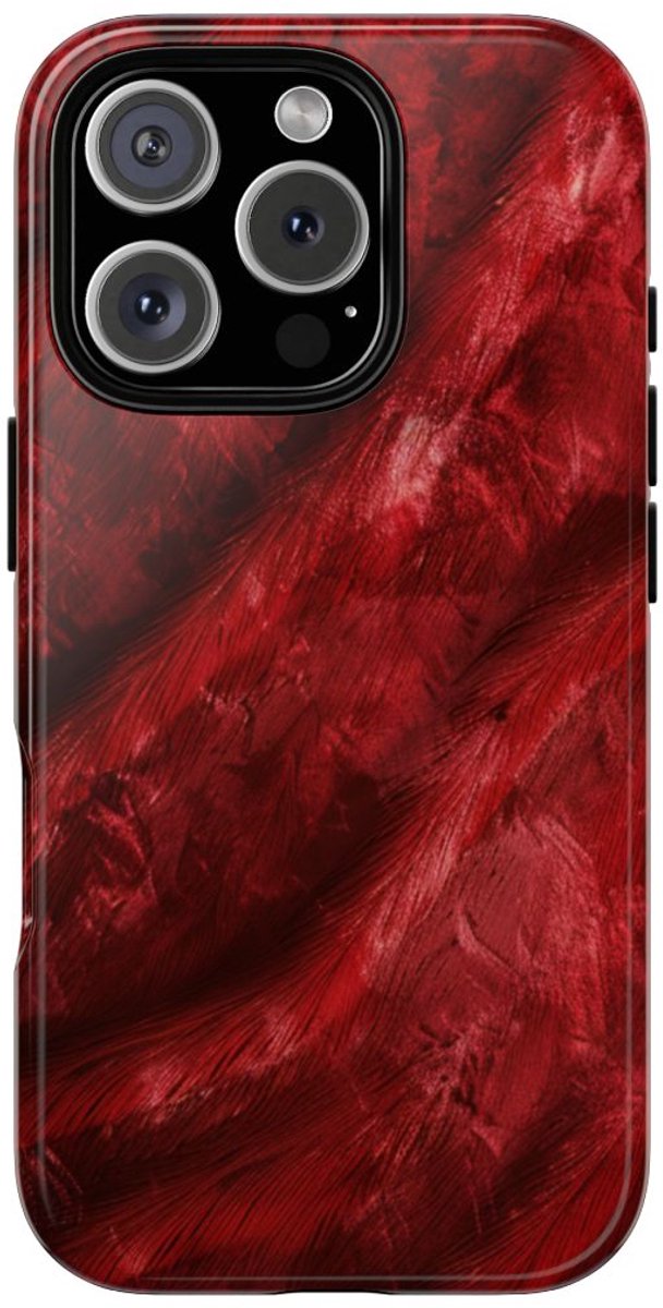 Rode Fluwelen Textuur – Telefoonhoesje Geschikt voor iPhone 16 Pro