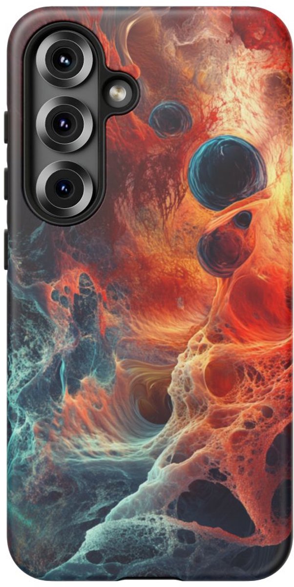 Abstract Vuur- en Oceaankleuren Textuur – Telefoonhoesje Geschikt voor Galaxy S25
