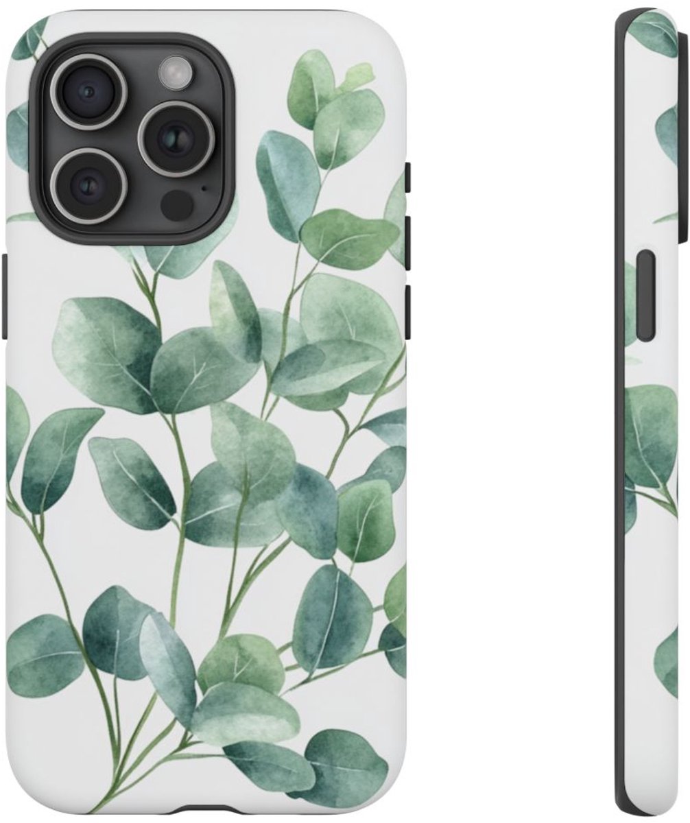 Aquarel Eucalyptusbladeren – Telefoonhoesje Geschikt voor iPhone 15 Pro Max