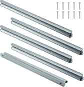 Mynoozi Lot de 5 poignées de porte d'armoire de cuisine de 280 mm de long (entraxe de 255 mm) pour tiroirs de cuisine (gris)