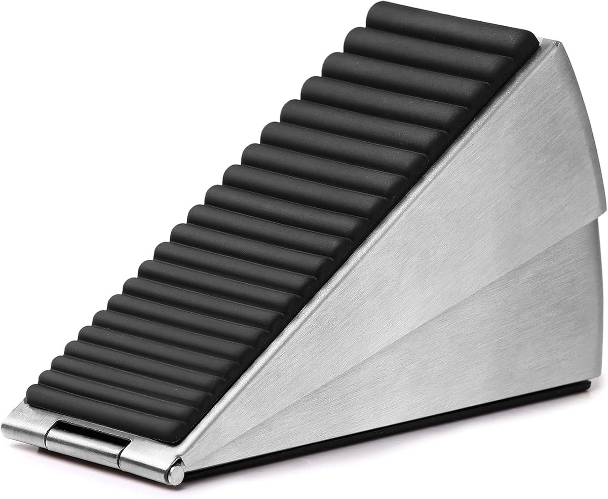 Zware deurblokken - de meest stevige deurblokken met veer - geschikt voor de onderkant van de deur, 3 inch (ongeveer 7,6 cm) hoge roestvrijstalen deurblokken geschikt voor elke zware deur