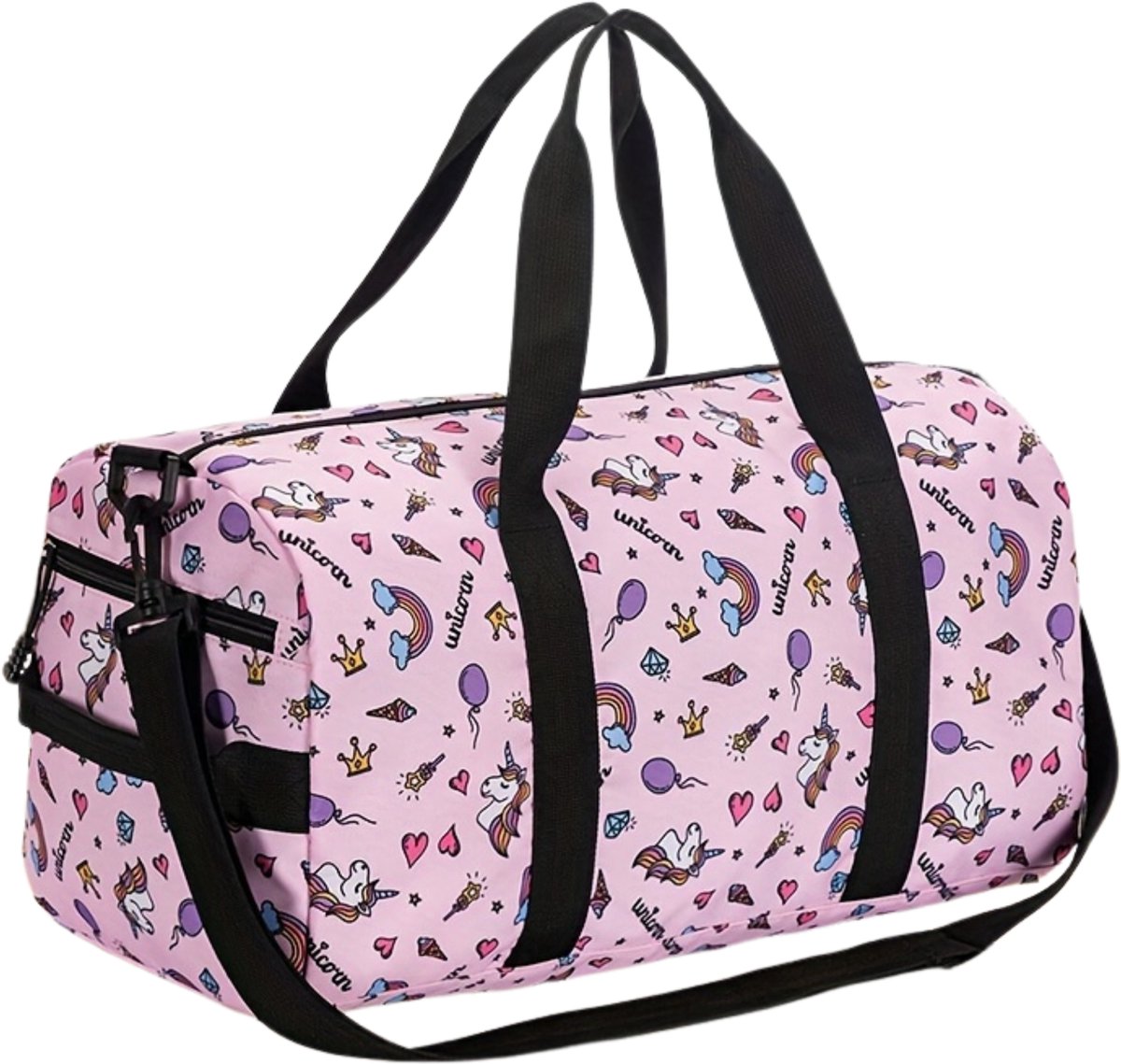 Eenhoorn Flamingo Reistas Kind | Eenhoorn Flamingo Sporttas Kind | Eenhoorn Flamingo Weekendtas | Handbagage Kind Vliegtuig | 25 Liter | Sporttas Meisjes | Weekendtas met flamingo's | Kindertas Peuter | Tas voor Logeren of Vakantie | 24x20x45 cm