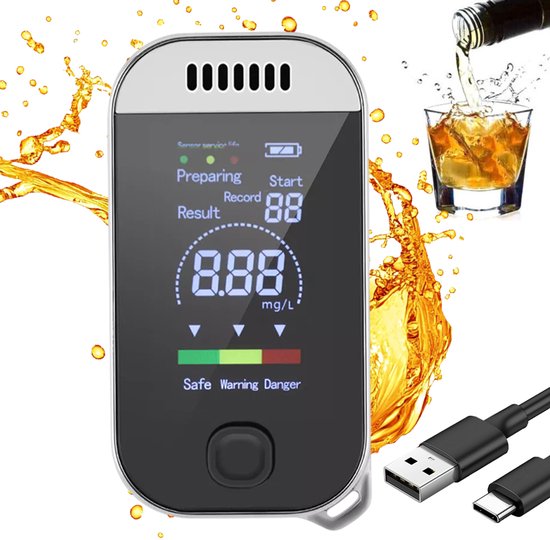 WwuHua Alcomat alcoholtester, politie-nauwkeurige promillemeter met