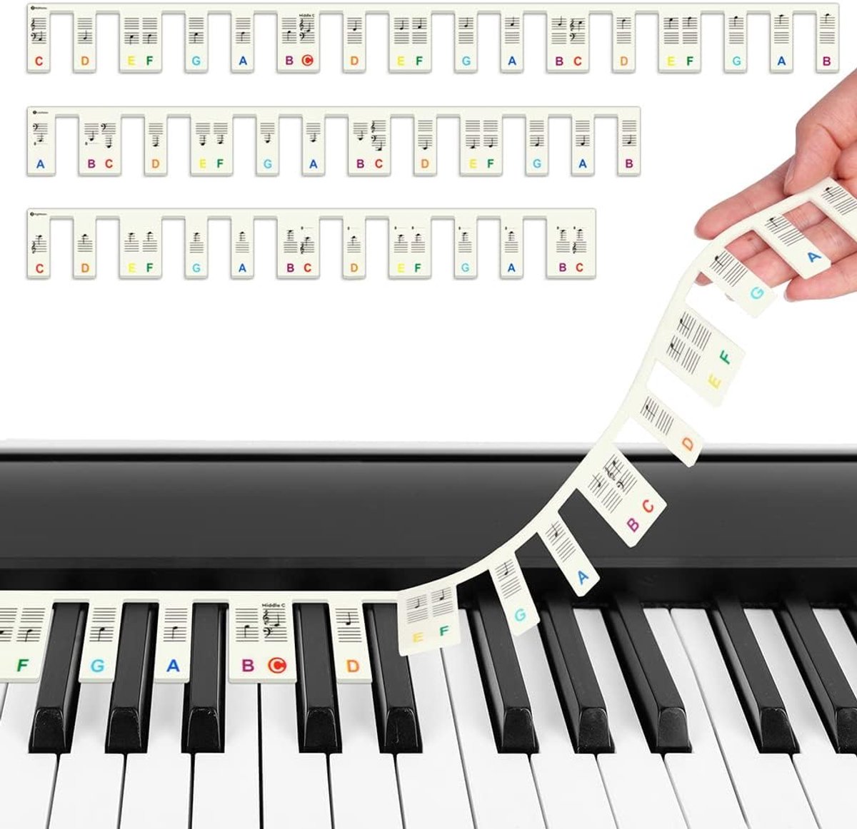 Afneembare Bladmuzieklabels voor 88 Toetsen Piano - Herbruikbare Beginner Stickers.