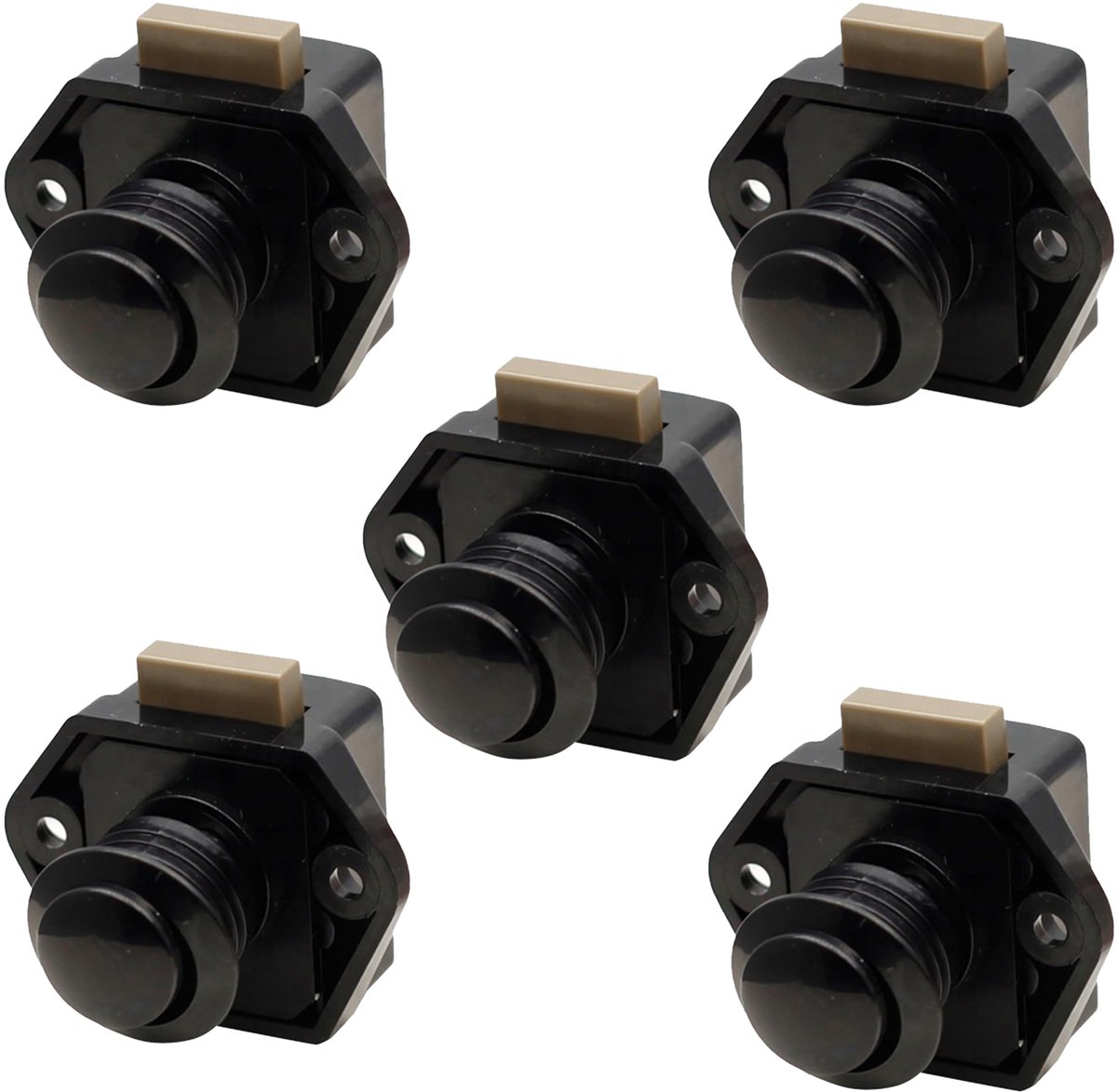 Image of 5-delig drukknopslot - Camping Auto Drukknop - Deurslot - Vergrendeling Knop Sluiter Deur - voor RV Motor Caravan - Zwart