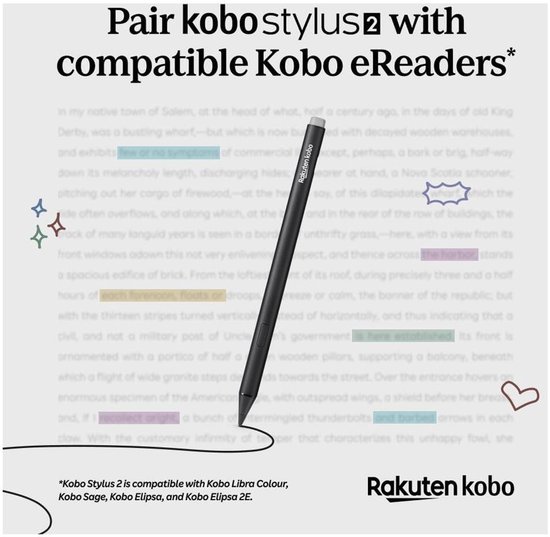 Kobo Stylus 2 | Active pen for Kobo-eReader | Rechargeable via USB-C