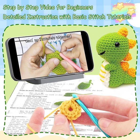 YUMILI Amigurumi starterset voor beginners, haakpakket voor beginners
