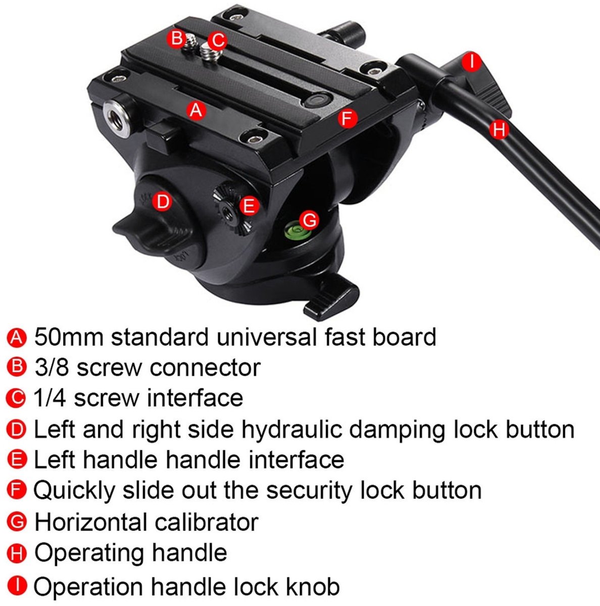 PULUZ Heavy Duty videocamera statief met vloeistofkop en schuifplaat voor DSLR- en SLR-camera's, groot formaat