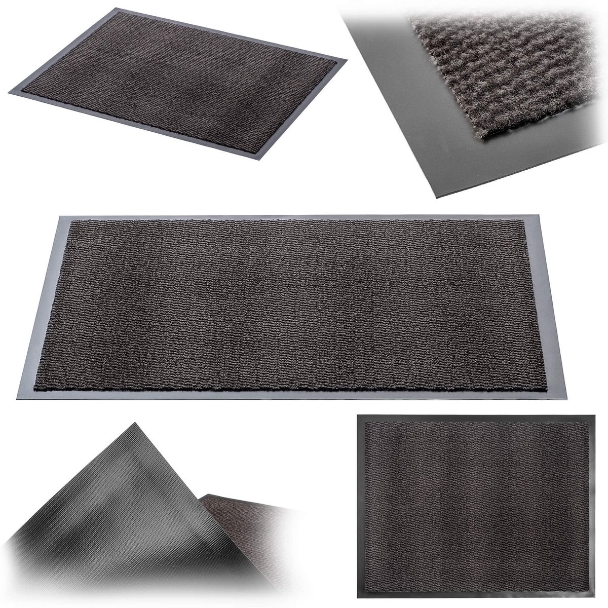 KADAX Anti-slip vuilvangmat, deurmat voor binnen en buiten, deurmat voor entrees en huisdeuren (antraciet, 90x150 cm)