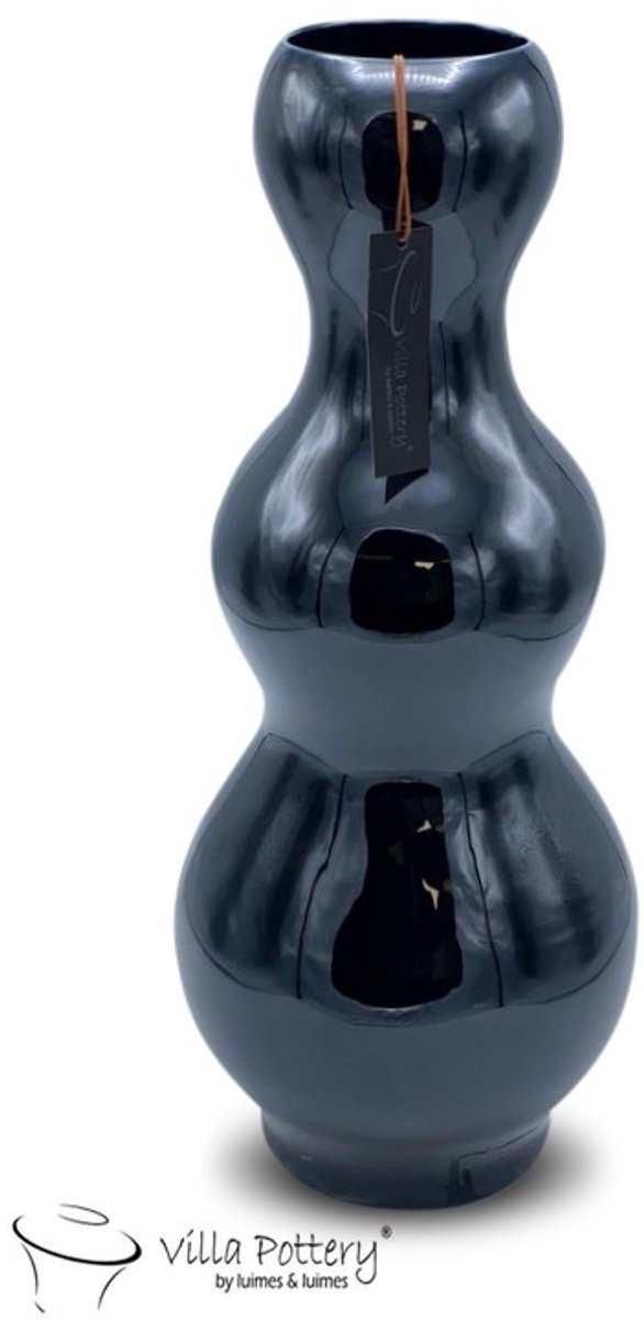 Marrakech Vaas Blauw Zwart D19 x H45