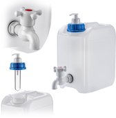 KADAX Waterjerrycan met afvoerkraan, waterreservoir met wateruitloop, jerrycan met geïntegreerde tapkraan en zeepdispenser, campingtank, reisjerrycan (5 liter)
