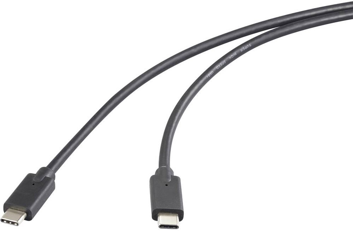 Renkforce RF-6609644 USB-C-kabel USB 3.2 Gen2x2 USB-C stekker, USB-C stekker 2.00 m Zwart TPE-mantel