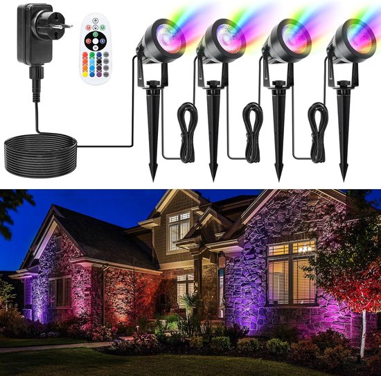 Yuusei Gartenbeleuchtung mit Strom, 8 in 1 Pack 29.8M Gartenlampen für