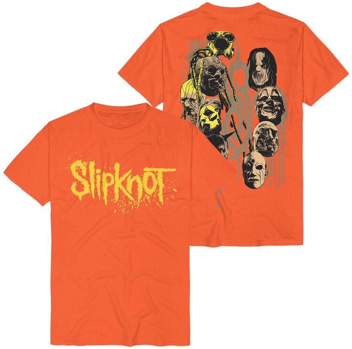Slipknot Splatter Masks Heren T-shirt - oranje - S