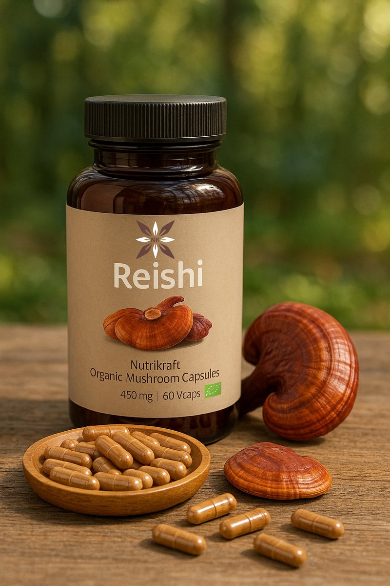 Nutrikraft - Reishi Capsules Bio 450mg 60 Caps - Pot 60 Capsules - Nutrikraft