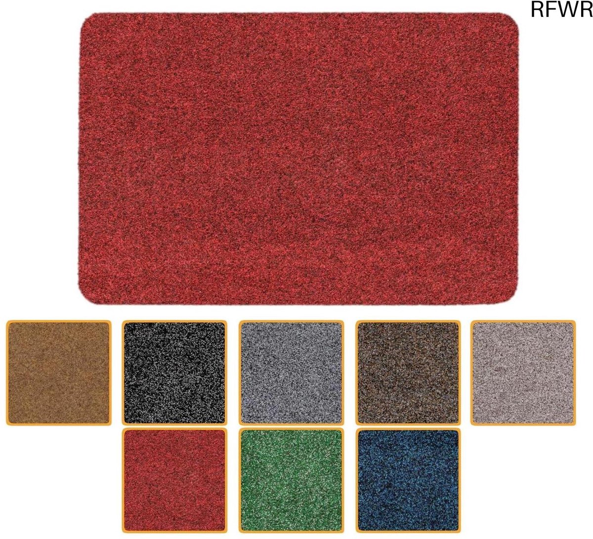 RFWR Vuilvangmat Wasbaar en Waterdicht - Robuuste Schoonloopmat voor Ingang, Voordeur, Hal, Keuken, Slaapkamer - 40 x 60 cm - Rood