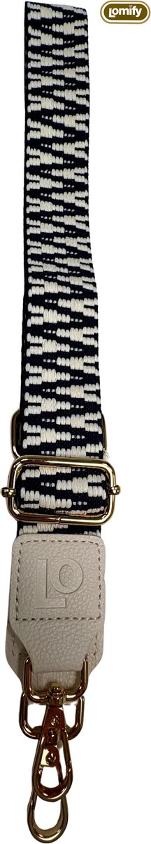 Lomify Pattern Strap Zigzag Blauw & Wit universeel telefoonkoord / Lanyard / phone strap met verstelbare schouderhals 80cm - 130 cm
