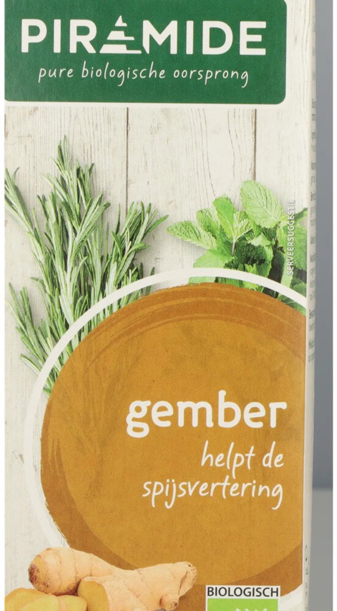 Piramide Kruidenthee Bio Gember - 3 x 20 stuks - Voordeelverpakking