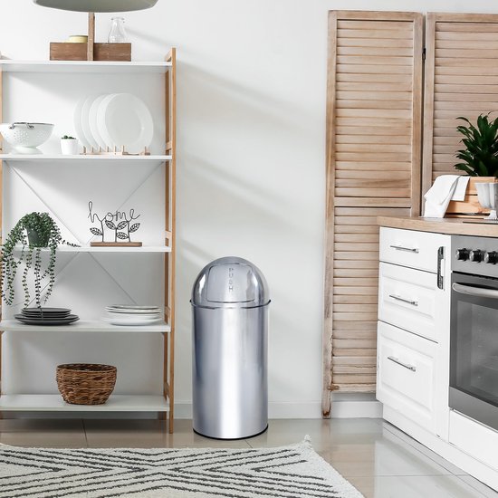 Afvalemmer Voor De Keuken Met Afvalscheiding, Metaal Pedaalemmer Met 2 X 15L