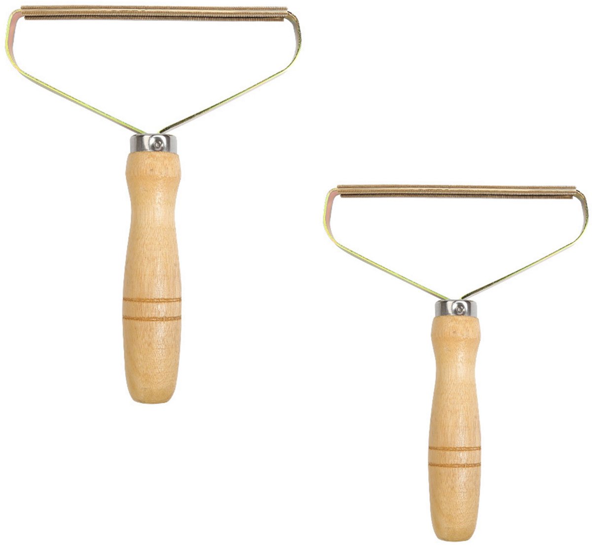 TOVBMUP 2 Stuks Pluizenverwijderaar - Tragbare Fusselrasierer - 18x13.5cm - Snel en Eenvoudig Gebruik - Geschikt voor Kleding, Tapijt en Meubels - Houten Behuizing