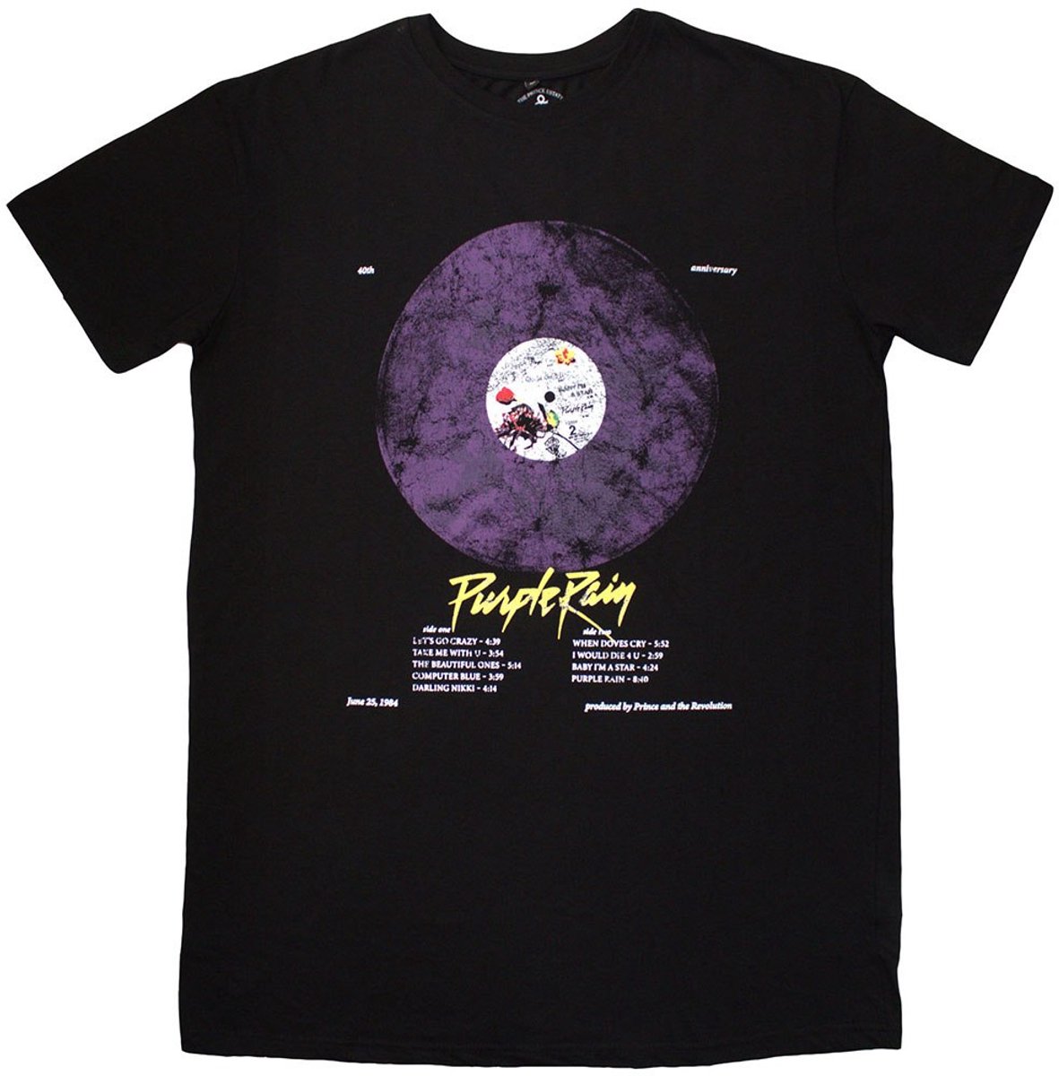 Prince - Purple Rain Disc T-shirtjurk - XL - Zwart