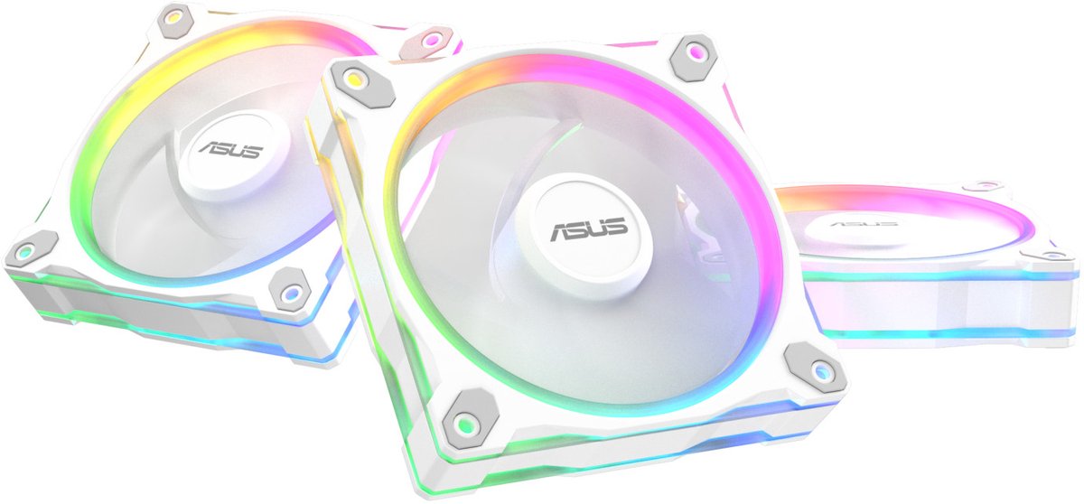 Image of ASUS Prime MR120 Fan ARGB Reverse White 3in1 Computer behuizing Ventilator 12 cm Wit 3 stuk(s)
