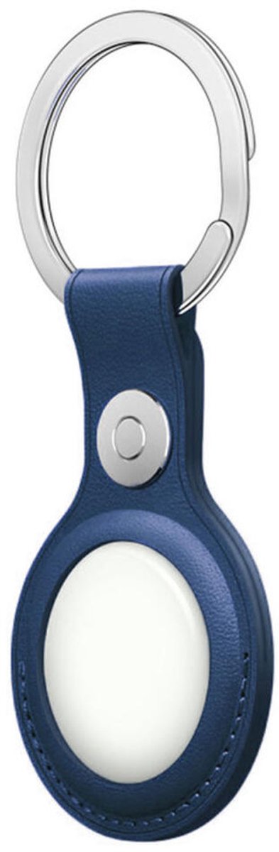 Rosso Element 2-Pack Blauw Kunstleer Hoesje voor Apple AirTag Sleutelhanger Bescherming en Bevestiging - Afbeelding 2