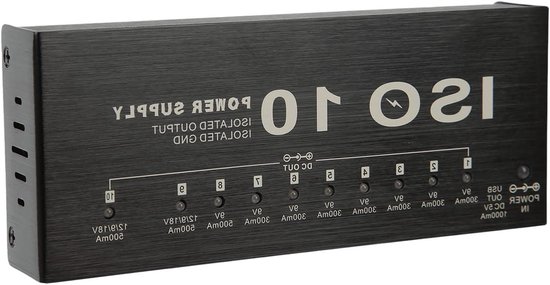 Foto: Allecto premium gitaar pedaal voeding met 10 uitgangen en instelbare spanning effect power supply board voor gitaristen