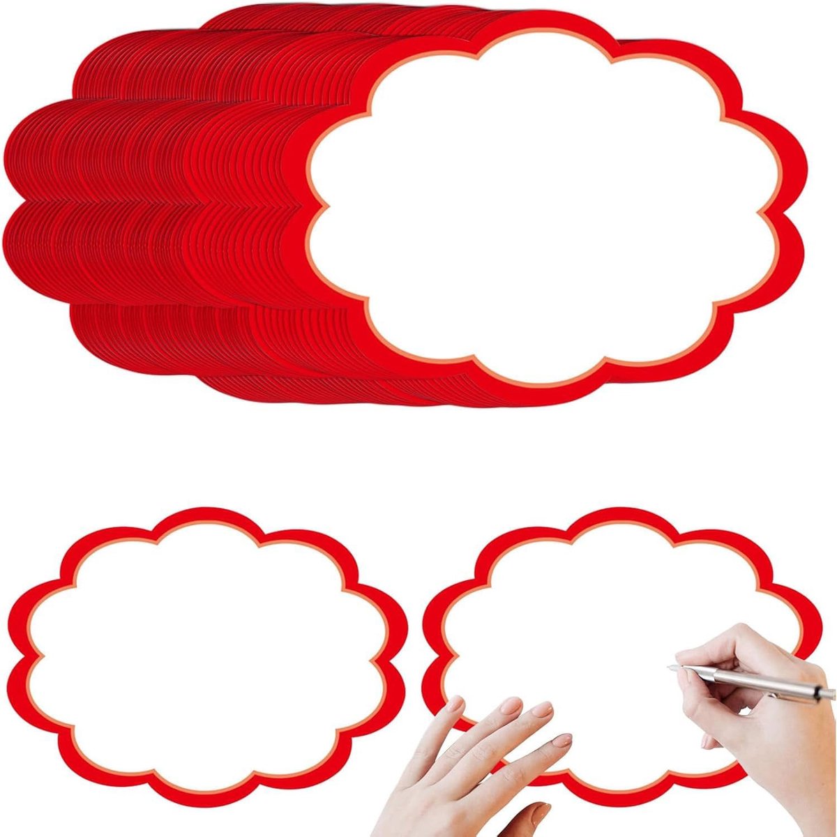 Image of 50 stuks presentatiekaartenset - papier - beschrijfbare seminarkaarten - 12 x 9 cm - moderatiekaarten - wolken - voor thuis - school - kantoor - groepsdiscussie - supermarktprijzen - creatieve presentatie hulpmiddelen