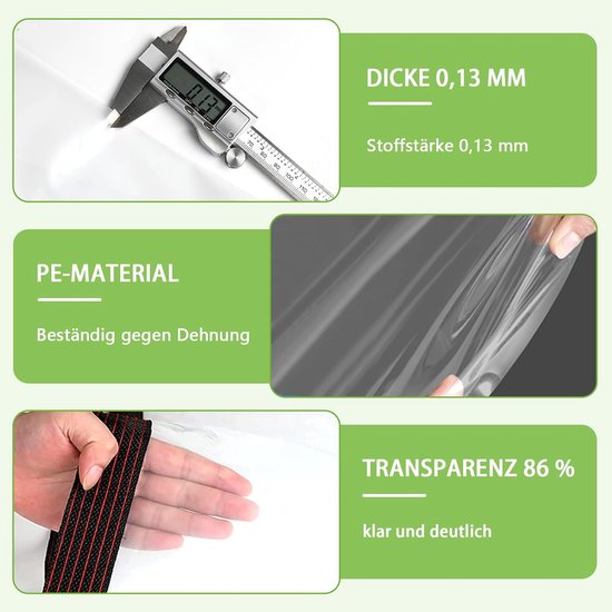 Afdekzeil, waterdicht, met inslagringen, 3 x 4 m, doorzichtig, voor buiten, tuinmeubelen, balkon, regenbescherming, planten, kas, hondenhok, dak