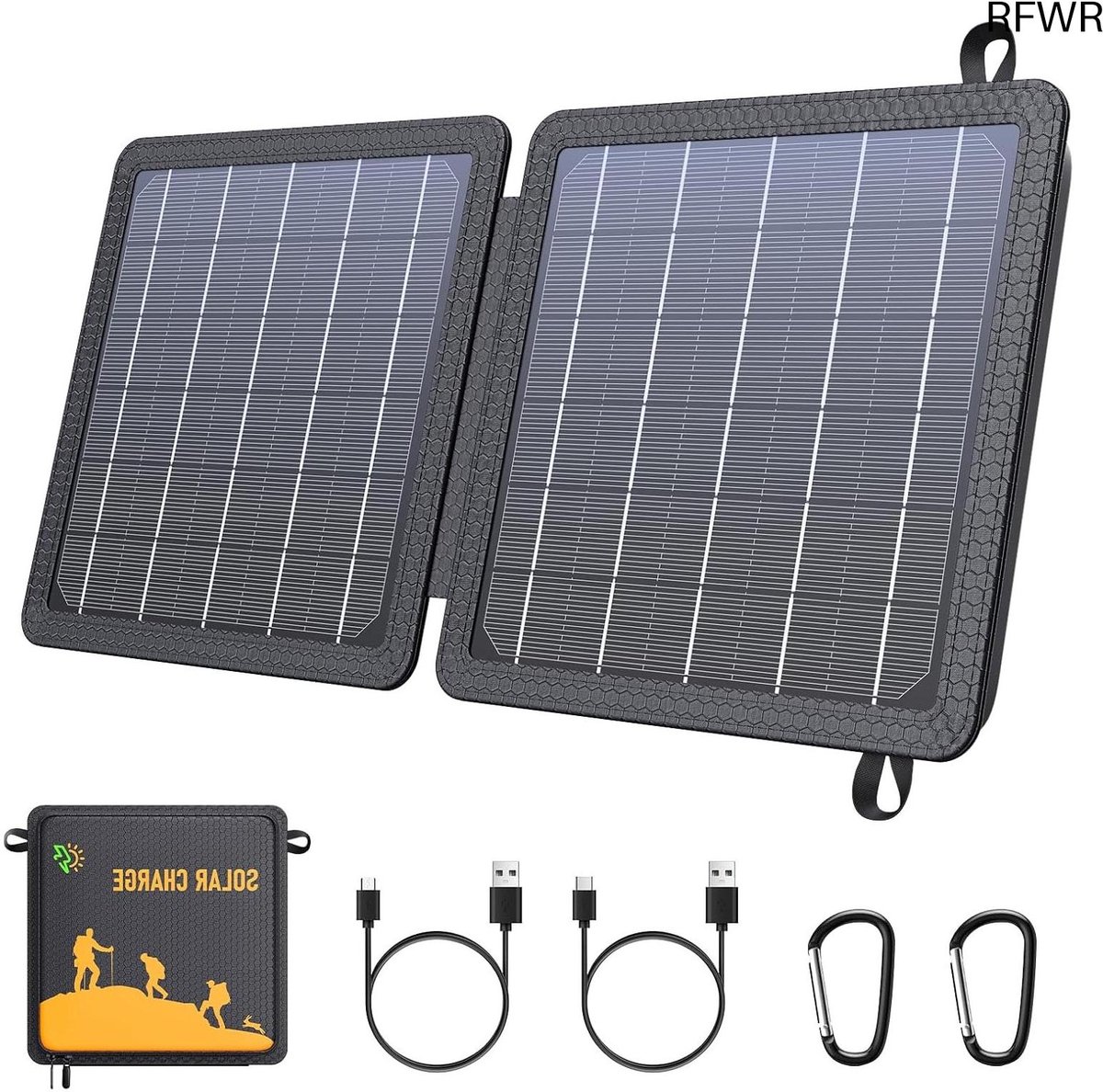 RFWR® Draagbare zonne-oplader 10W met 2 USB-poorten