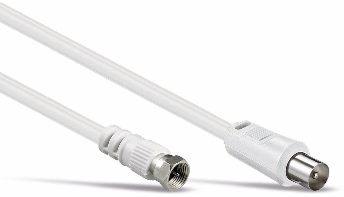 F (m) - Coax IEC (m) coaxkabel / wit - 2,5 meter