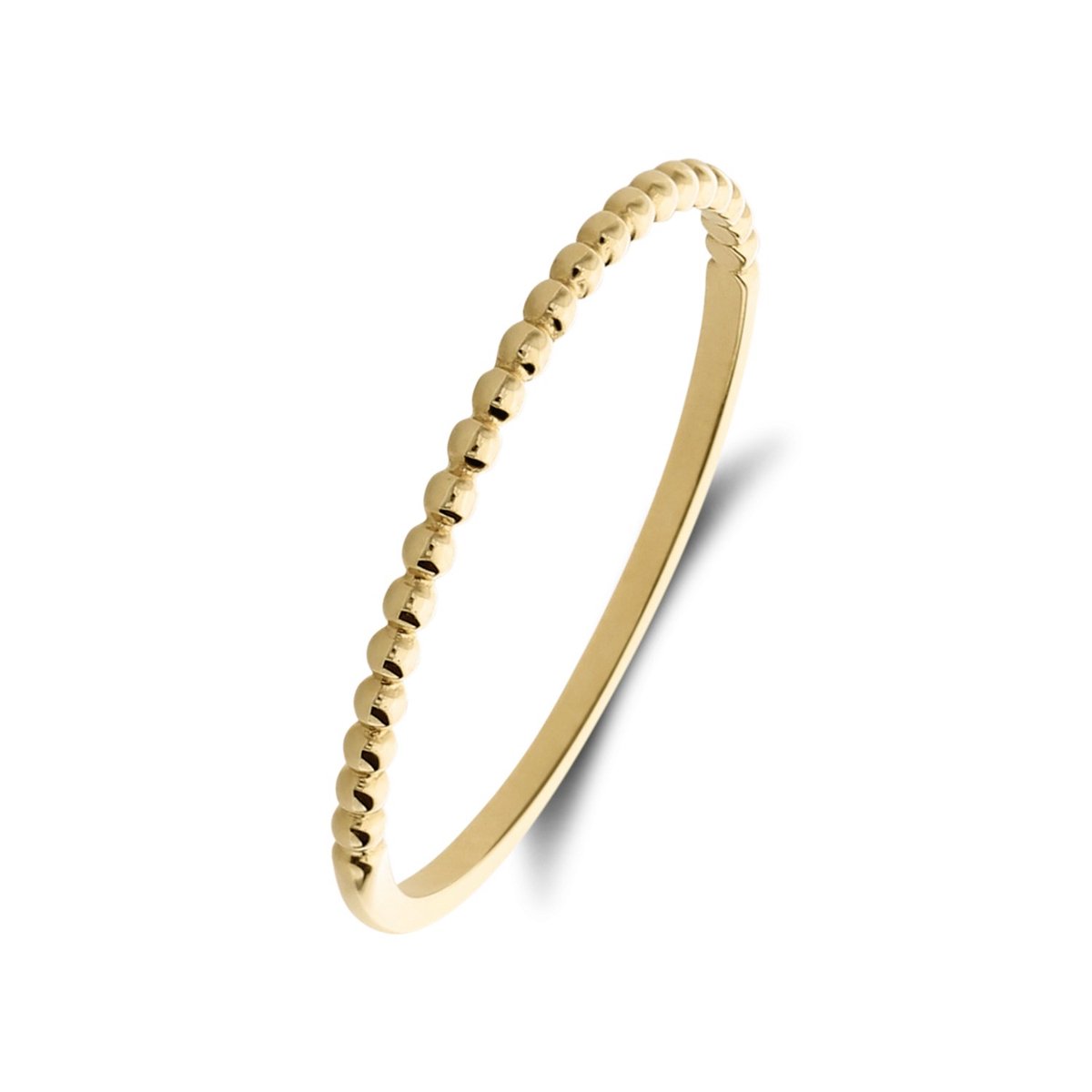 Lucardi Dames 14 karaat geelgouden ring bolletjes - Ring - 14 Karaat Goud - Goud - 15.50 / 49 mm