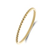 Ring van 14 karaat geelgoud met een bolletjespatroon.