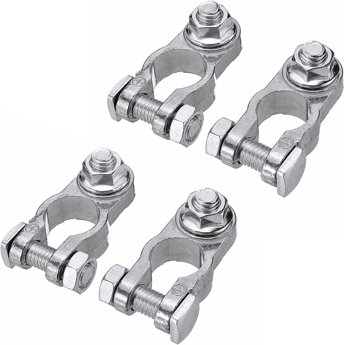 2 paar Accupoolterminals - Aluminiumlegering Connectoren voor Auto en Marine 12/24/60V met Accuconnector-Postterminals