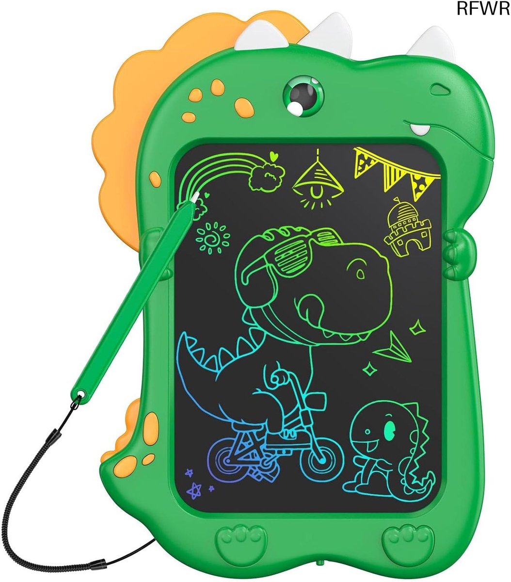 RFWR® LCD Schrijftablet voor Kinderen - Doodle Board voor Peuters en Kleuters - Creatief Speelgoed met Dinosaurusontwerp - 8,5 inch Scherm