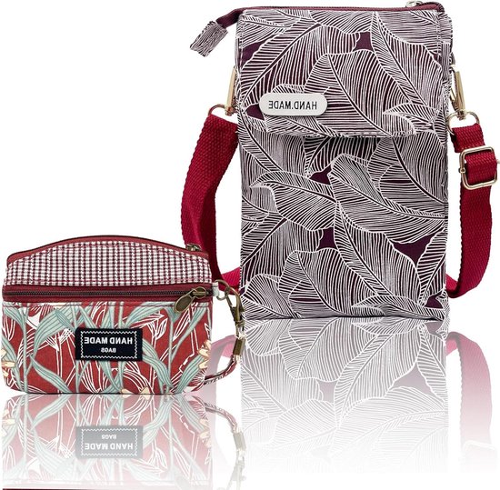 Allecto Plus - Zaadzak voor mobiele telefoon - kleine schoudertas - crossbody tas - schouderriem - dagelijks gebruik - school - winkelen
