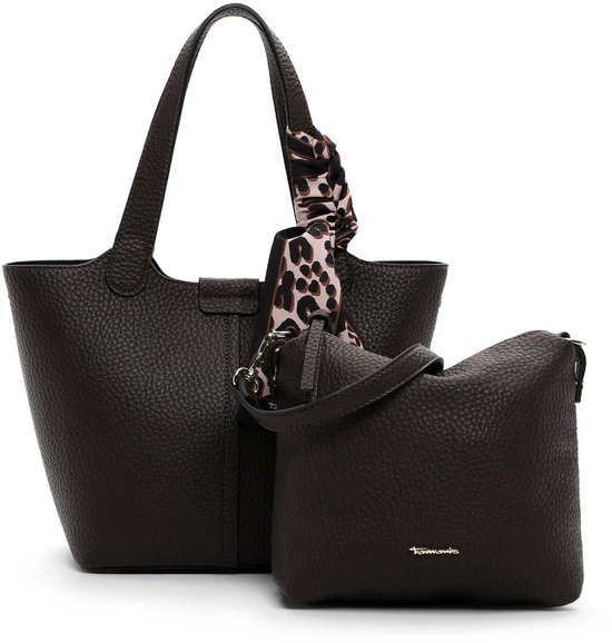 Tamaris sac à main sac à épaule bandoulière Georgia City Shopper Brown marron foncé