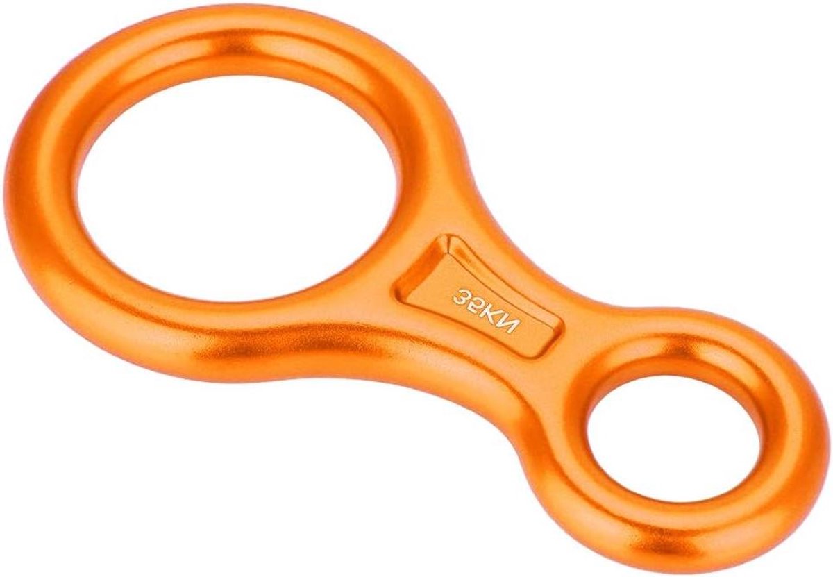 Aluminium Figuur 8 voor Klimmen en Rappel - Klimtouw Veiligheid Apparaat voor Rotsklimmen en Noodhulp - 35KN - Klimuitrusting met 8 Ringsluiting
