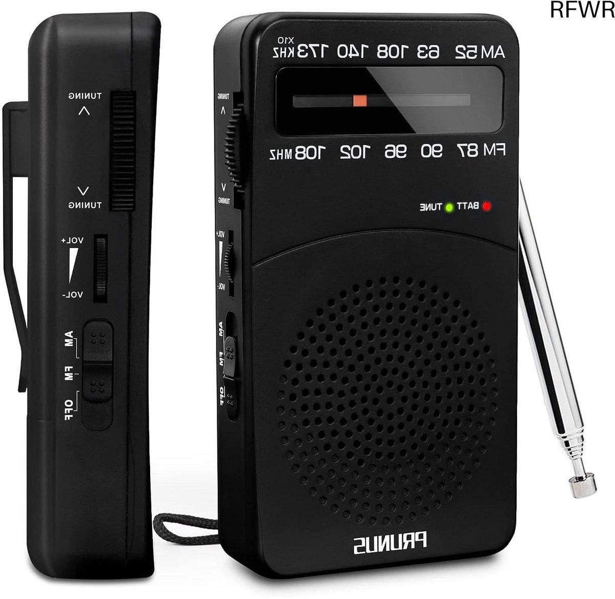 RFWR® Draagbare FM/AM Radio met Uitstekende Ontvangst en Signaalindicator - Kleine Batterij Radio voor Onderweg