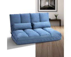 Slaapstoel - Uitklapbaar - Slaapbank - Logeerbed - Zetelbed - Slaapfauteuil - Vouwbed - 1 persoons - Zeer comfortabel - Blauw