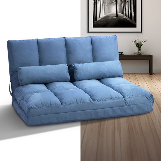 Slaapstoel - Uitklapbaar - Slaapbank - Logeerbed - Zetelbed - Slaapfauteuil - Vouwbed - 1 persoons - Zeer comfortabel - Blauw