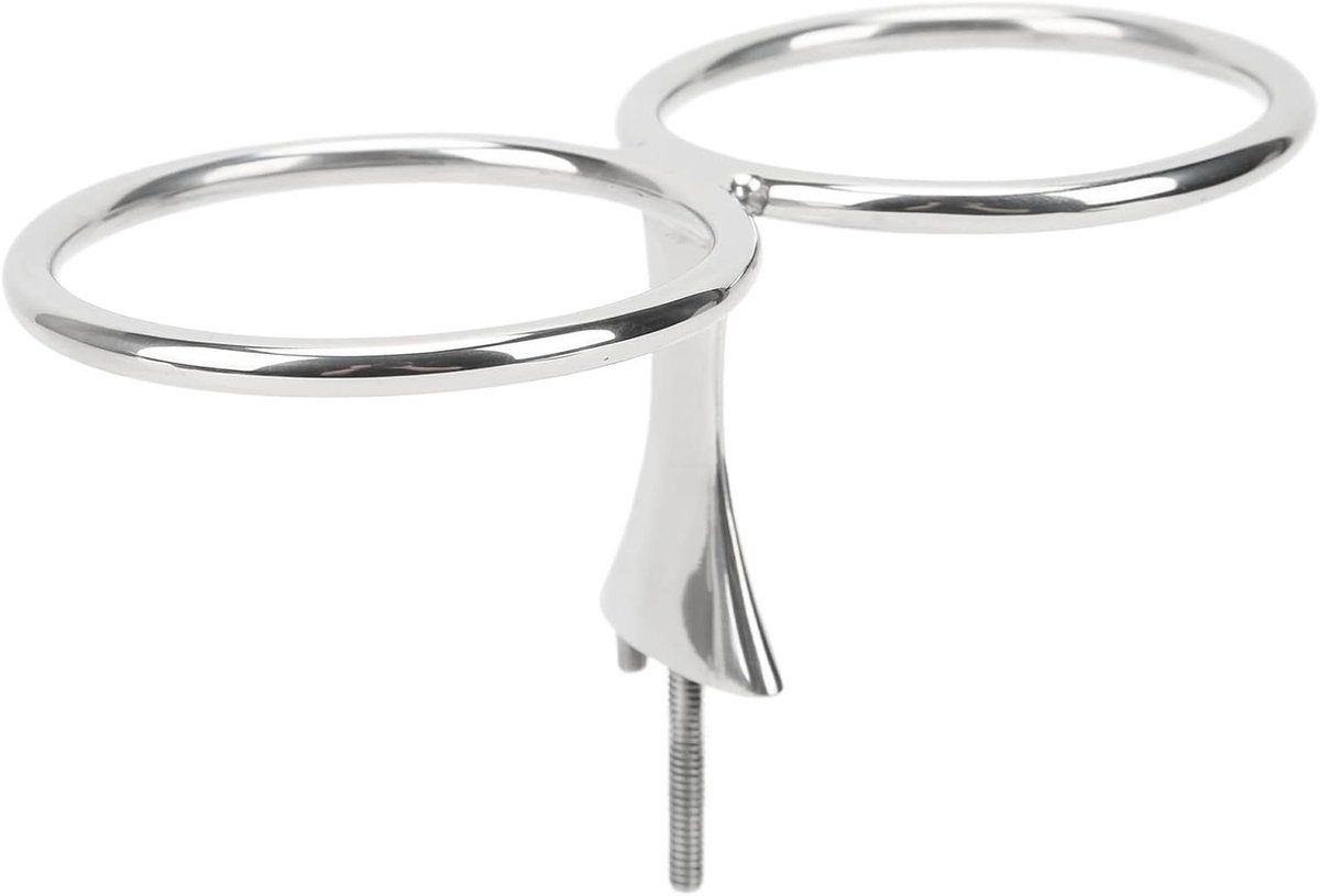 Dubbele Ring Cup Bekerhouder voor Auto en Boot - RVS Bekerhouder voor Drank Flessen - Opbergrek voor Marine Jachten en Trucks