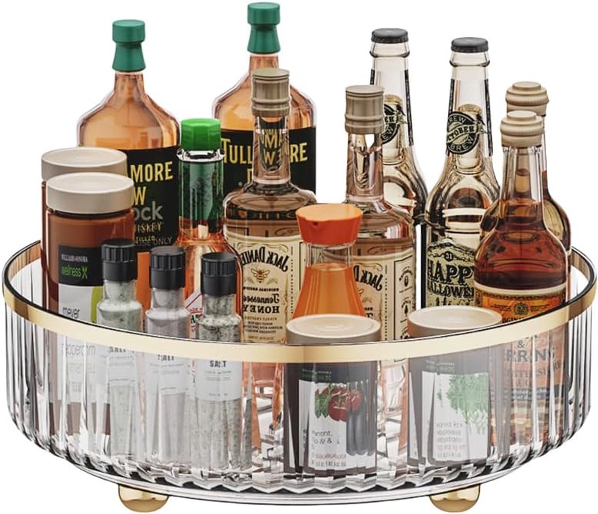Lazy Susan Draaiplateau - 360 graden draaibaar - 27 cm - transparant