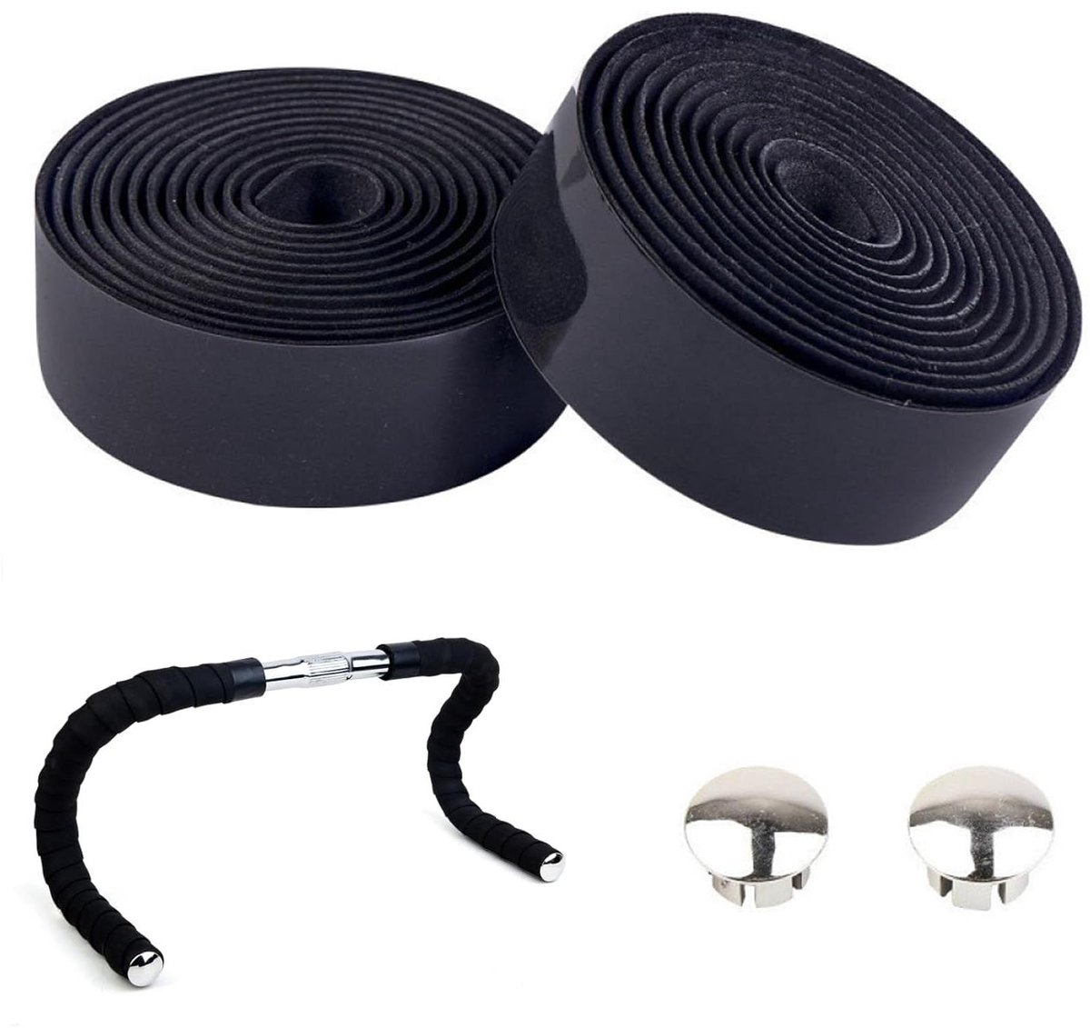 Allecto Plus - Fietsstuurband Set met Comfortabele Grip en Stuurstoppers voor Racefiets en Urban Cycling
