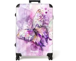 NoBoringSuitcases.com NoBoringSuitcases.com® - Koffer groot - Reiskoffer lichtgewicht - Vlinder - Waterverf - Abstract - Rolkoffer met 4 wielen - Grote trolley XL - 98 liter bagage