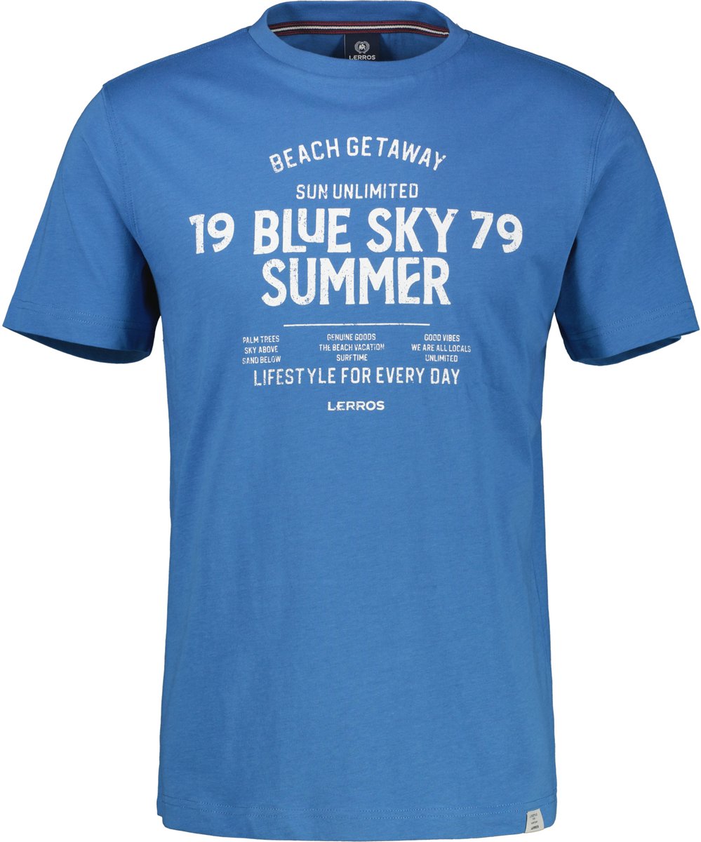 LERROS - T-shirt - Maat 3XL - Mannen - blauw - katoen