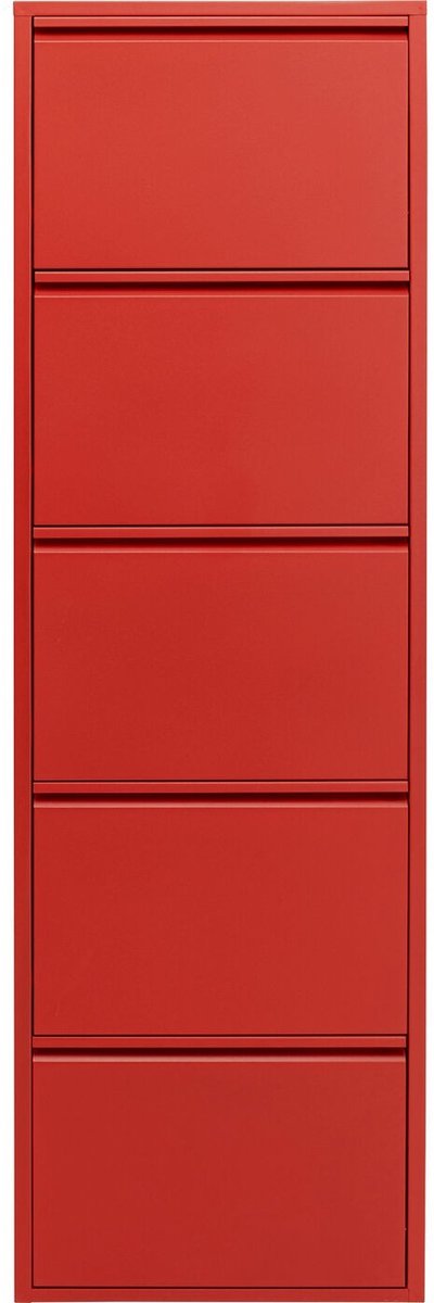 Schoenenkast Caruso rood 5 laden Kare Design