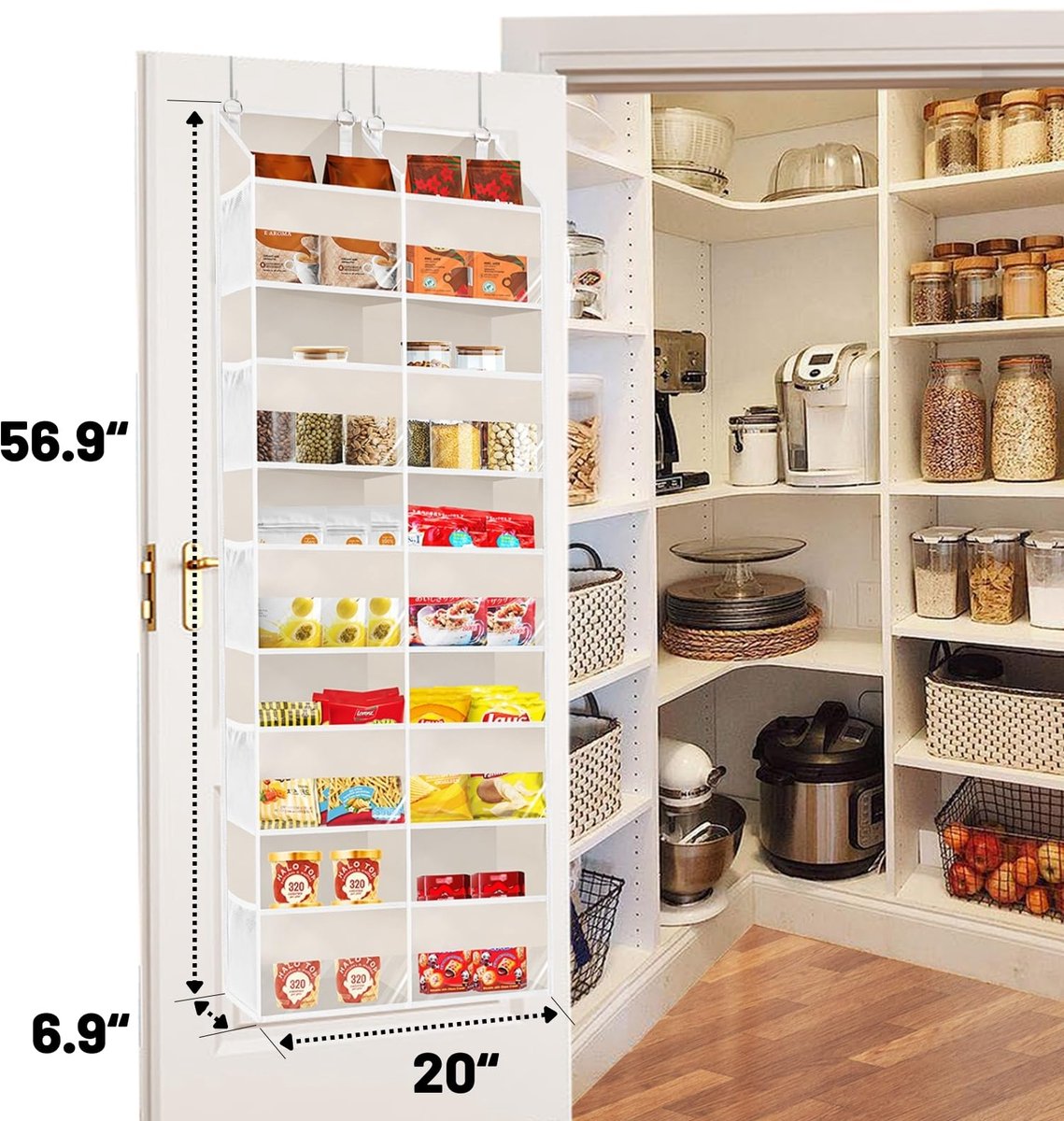 Over De Deur Organizer Opbergruimte, 5 Planken Hangend Met 5 Capaciteitsvakken Zwart~p117372425